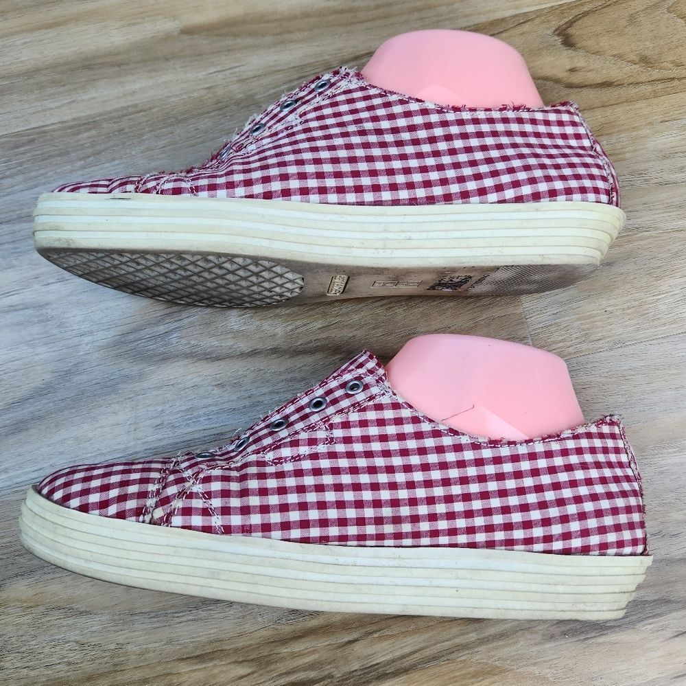 🐞Aerosoles Red Gingham Fabric Alter Ego Laceless Canvas Shoes Size 8 - Picture 7 of 12